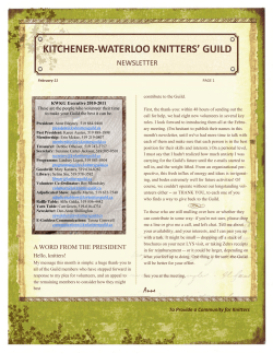 KITCHENER-WATERLOO KNITTERS’ GUILD NEWSLETTER