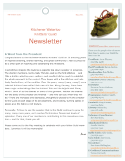 Newsletter  Kitchener Waterloo Knitters’ Guild