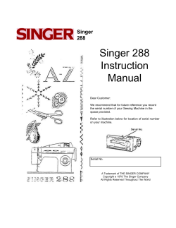 Singer 288 Instruction Manual Singer