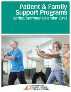 Patient &amp; Family Support Programs Spring/Summer Calendar 2013 20