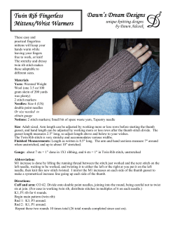 Dawn’s Dream Designs Twin Rib Fingerless Mittens/Wrist Warmers unique knitting designs