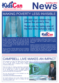 News MAKING POVERTY LESS INVISIBLE April/May 2012