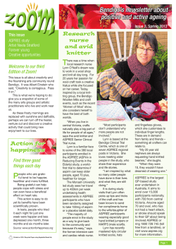 T Bendigo’s newsletter about positive and active ageing Research