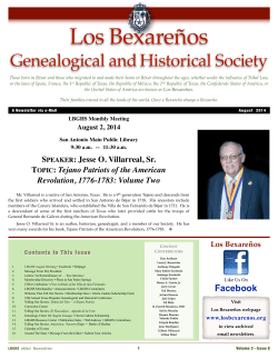 Los Bexareños Genealogical and Historical Society