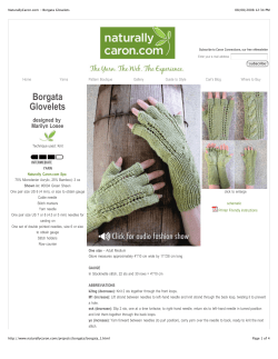Borgata Glovelets designed by Marilyn Losee