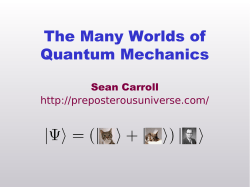 The Many Worlds of Quantum Mechanics Sean Carroll