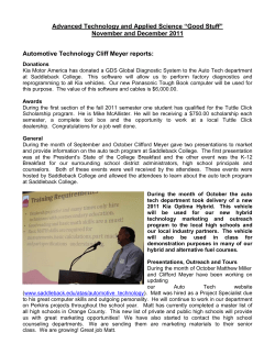 Advanced Technology and Applied Science “Good Stuff” November and December 2011