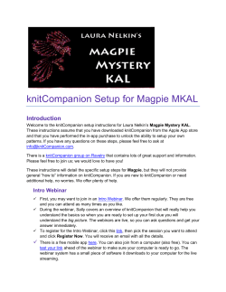 knitCompanion Setup for Magpie MKAL Introduction