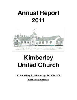 Annual Report 2011 Kimberley United Church