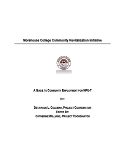 Morehouse College Community Revitalization Initiative A G