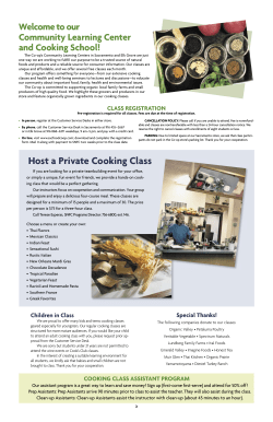 Welcome to our Community Learning Center and Cooking School!