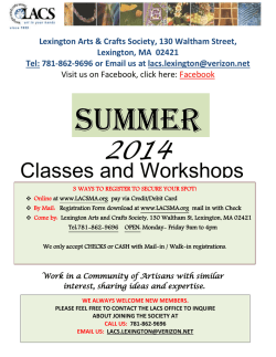 Lexington Arts &amp; Crafts Society, 130 Waltham Street,