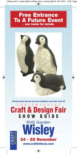Wisley Craft &amp; Design Fair Free Entrance To A Future Event