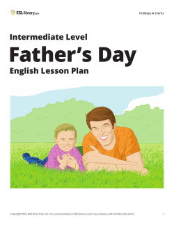 Father’s Day Intermediate Level English Lesson Plan Holidays &amp; Events