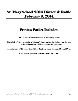 St. Mary School 2014 Dinner &amp; Raffle February 8, 2014