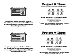 Project  Linus  Anyone, any age can help these children.