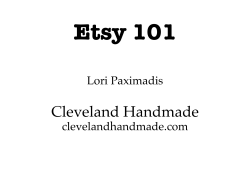 Etsy 101  Cleveland Handmade Lori Paximadis