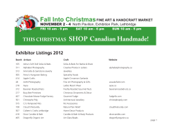 SHOP Canadian Handmade! Fall Into Christmas THIS CHRISTMAS Exhibitor Listings 2012
