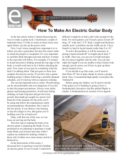 How To Make An Electric Guitar Body