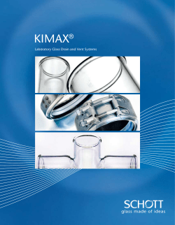 KIMAX ® Laboratory Glass Drain and Vent Systems