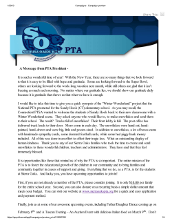 A Message from PTA President -