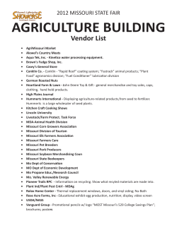 AGRICULTURE	BUILDING Vendor	List 2012 MISSOURI STATE FAIR