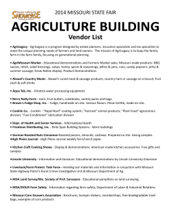 AGRICULTURE BUILDING Vendor List 2014 MISSOURI STATE FAIR