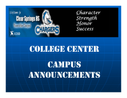 COLLEGE CENTER CAMPUS ANNOUNCEMENTS Character