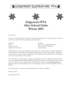 Edgemont PTA After School Clubs Winter 2012