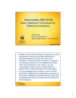 Intermediate IBM SPSS Basic Statistical Techniques for Difference Questions