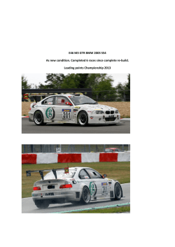 E46 M3 GTR BMW 2003 S54 Leading points Championship 2013