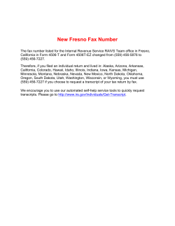 New Fresno Fax Number