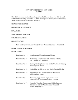 CITY OF WATERTOWN, NEW YORK AGENDA