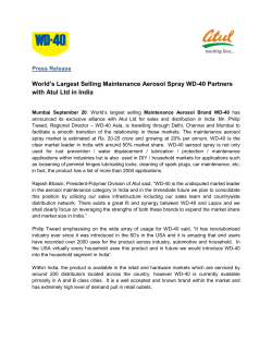 World’s Largest Selling Maintenance Aerosol Spray WD-40 Partners  Press Release