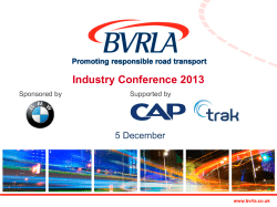 Industry Conference 2013 5 December Sponsored by