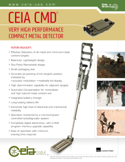 ceia cmd verY high performance compact metal detector ®