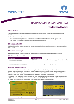 TECHNICAL INFORMATION SHEET Trailer headboards 1. Introduction