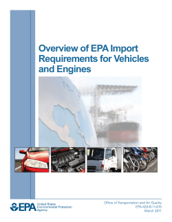 Overview of EPA Import Requirements for Vehicles and Engines