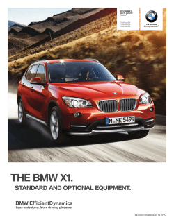 THE BMW X1. STANDARD AND OPTIONAL EQUIPMENT. BMW EfficientDynamics