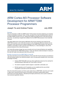 ARM Cortex-M3 Processor Software Development for ARM7TDMI Processor Programmers