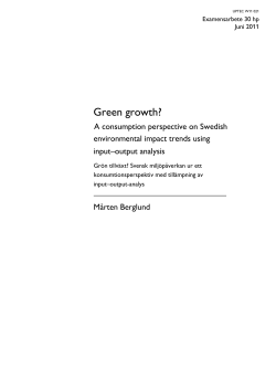 Green growth? A consumption perspective on Swedish environmental impact trends using input–output analysis
