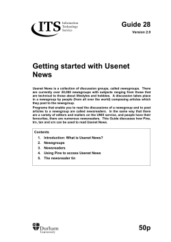 Getting started with Usenet News Guide 28 Version 2.0