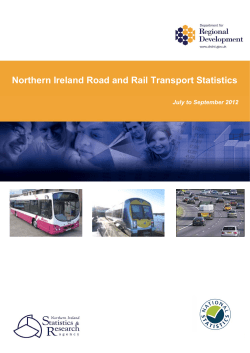 Northern Ireland Road and Rail Transport Statistics  July to September 2012