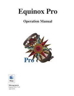 Equinox Pro Operation Manual Microprojects Equinox Pro v7.2.0