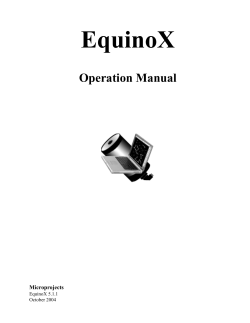 EquinoX Operation Manual Microprojects EquinoX 5.1.1