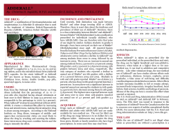ADDERALL By:  Christina H. Jagielski, M.P.H. and Jennifer E. Kelley,... INCIDENCE AND PREVALENCE THE DRUG