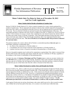 TIP  Florida Department of Revenue Tax Information Publication