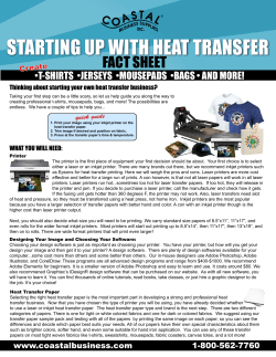 STARTING UP WITH HEAT TRANSFER FACT SHEET