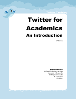 Twitter for Academics An Introduction