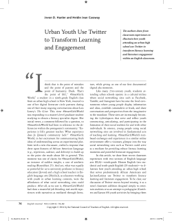 Urban Youth Use Twitter to Transform Learning and Engagement
